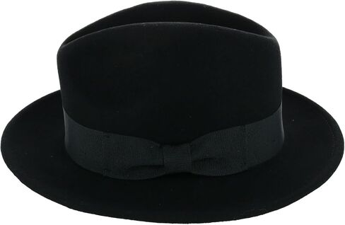 Men's Wool Felt Fedora with Grosgrain Bow Hatband in Kuwait