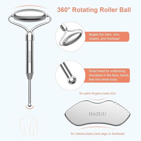 Stainless Steel Gua Sha Tool & Acupuncture Pen - Deep Tissue & Trigger Point Massage Therapy - Full Body Self-Massage Acupressure Bar in Saudi Arabia
