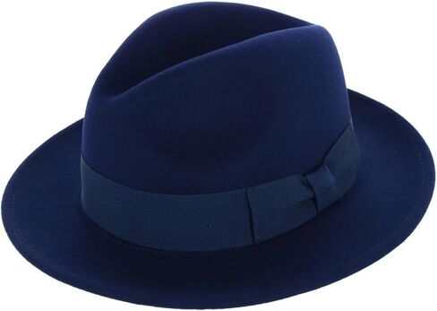 Men's Wool Felt Fedora with Grosgrain Bow Hatband in Kuwait