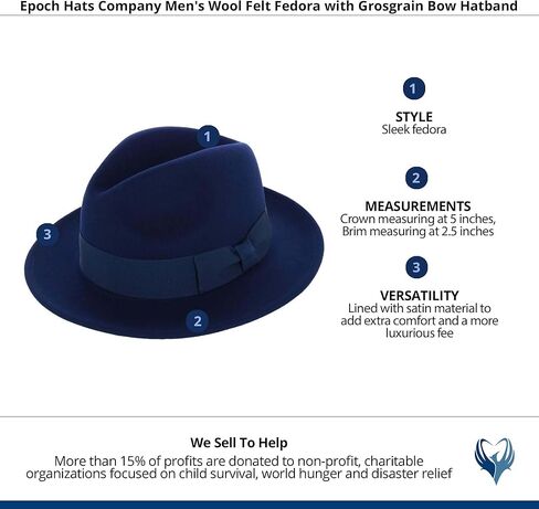 Men's Wool Felt Fedora with Grosgrain Bow Hatband in Kuwait