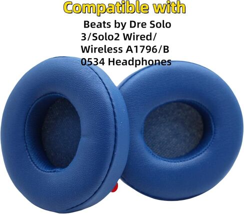 وسائد أذن بديلة متوافقة مع سماعات Beats by Dre Solo3/Solo2 السلكية/اللاسلكية A1796/B0534 (أحمر وردي) in Kuwait