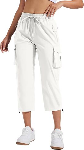 Pioneer Camp Women's Cargo Capris Hiking Pants Lightweight Quick Dry Outdoor Camping Stretch Summer Pants for Women Casual in Kuwait