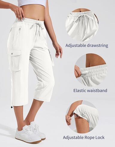 Pioneer Camp Women's Cargo Capris Hiking Pants Lightweight Quick Dry Outdoor Camping Stretch Summer Pants for Women Casual in Kuwait