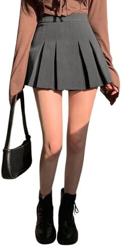 SOLY HUX Women's Pleated Skirt High Waisted A Line Casual Mini Skirts in Saudi Arabia