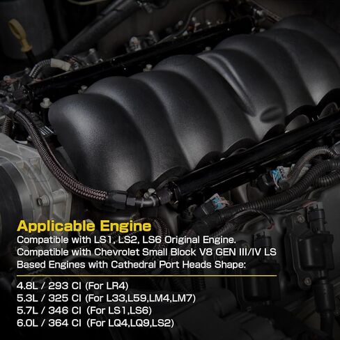 ل LS1 LS2 LS6 مشعب السحب مع ميناء الكاتدرائية متوافق مع Chevy 4.8 5.3 5.7 6.0 لتر (أسود 102 مم) in Kuwait