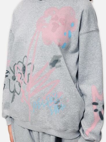 Aelfric Eden Womens Oversized Graphic Hoodies Cartoon Graffiti Print Hoodie Hooded Sweatshirt Unisex Long Sleeve Pullover in Saudi Arabia