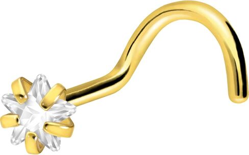 ثقب أنف ثقب التيتانيوم مع مجموعة النجوم الكريستال بأربعة ألوان - 5 جرام حلقة الأنف الصغيرة الأزرار للنساء والرجال in Kuwait