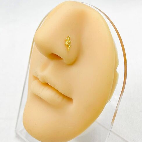 2Pcs 20G L-Shaped Nose Studs Rings for Women Stainless Steel 18K Gold Plated Snake Heart Nose Rings Screws Nose Nostril Piercing Jewelry in Saudi Arabia