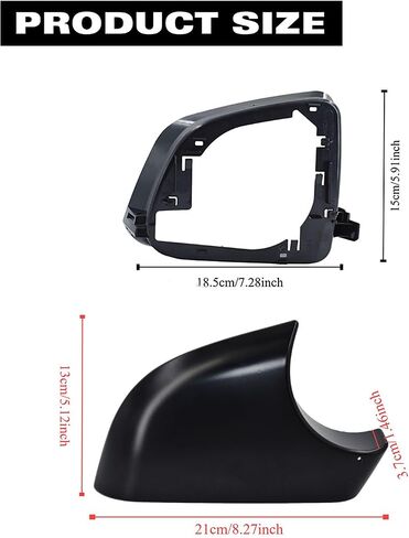 Fits For Tesla Model Y Right Passenger Side Wing Mirror Cover and Mirror Frame Set Rearview Lower Holder Tray Cap Housing 2021-2024(right side black) in Kuwait