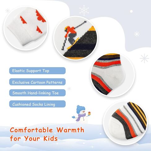 Cimkiz Ski Socks Kids Winter Warm Thermal Snow Socks, Skiing Snowboarding Skating for Toddler Boys and Girls 2 Pairs/3 Pairs in Kuwait