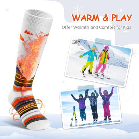 Cimkiz Ski Socks Kids Winter Warm Thermal Snow Socks, Skiing Snowboarding Skating for Toddler Boys and Girls 2 Pairs/3 Pairs in Kuwait