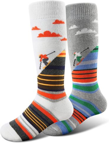 Cimkiz Ski Socks Kids Winter Warm Thermal Snow Socks, Skiing Snowboarding Skating for Toddler Boys and Girls 2 Pairs/3 Pairs in Kuwait