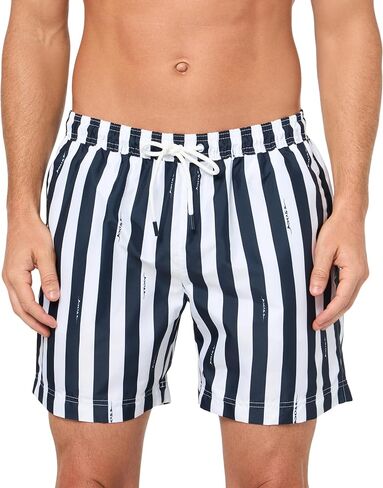 BOSS Men's Standard Horizontal Stripe Swim Trunks in Saudi Arabia