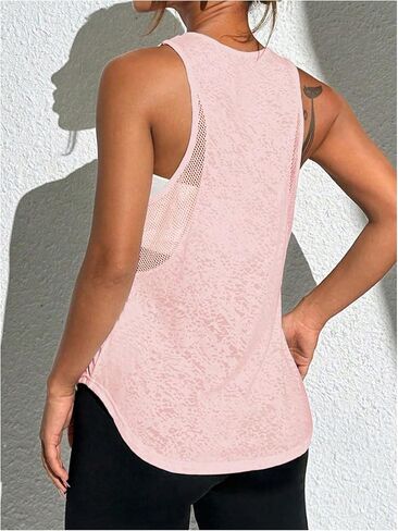 Oyoangle Women's Mesh Workout Tank Top Athletic Running Ulicivess Syrts Yoga Gym Tops in Saudi Arabia