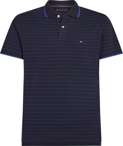 Tommy Hilfiger Men's Short Sleeve Casual Polo Shirts in Regular Fit with Stripe Designs in Saudi Arabia