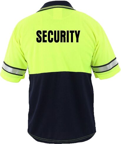 First Class Men's High Visibility Regular Fit Security and Plain Polo Shirt with Reflective Stripes Yellow/Lime ANSI in Saudi Arabia