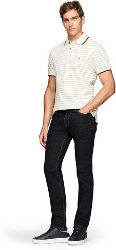 Tommy Hilfiger Men's Short Sleeve Casual Polo Shirts in Regular Fit with Stripe Designs in Saudi Arabia