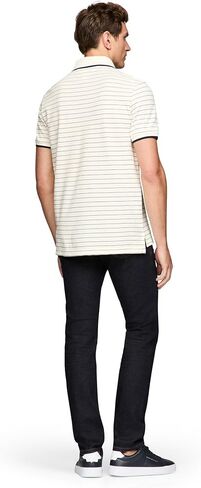 Tommy Hilfiger Men's Short Sleeve Casual Polo Shirts in Regular Fit with Stripe Designs in Saudi Arabia