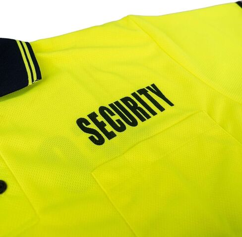 First Class Men's High Visibility Regular Fit Security and Plain Polo Shirt with Reflective Stripes Yellow/Lime ANSI in Saudi Arabia