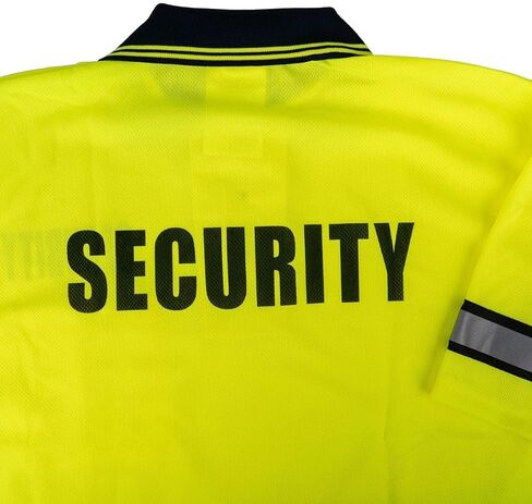 First Class Men's High Visibility Regular Fit Security and Plain Polo Shirt with Reflective Stripes Yellow/Lime ANSI in Saudi Arabia