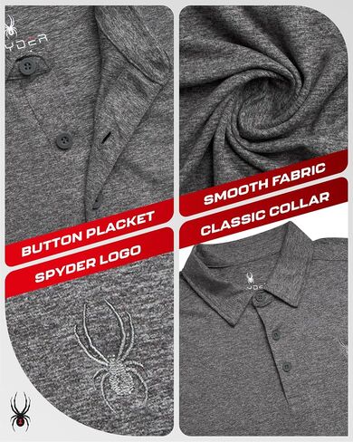 Spyder Mens Golf Polo Shirt - Super Soft Moisture Wicking Athletic Fit Performance Collared Golf Shirts for Men (Sizes: S-XL) in Saudi Arabia