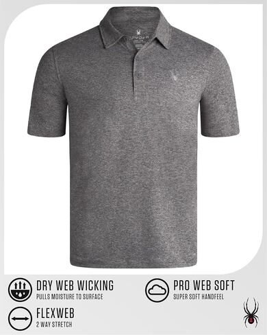 Spyder Mens Golf Polo Shirt - Super Soft Moisture Wicking Athletic Fit Performance Collared Golf Shirts for Men (Sizes: S-XL) in Saudi Arabia