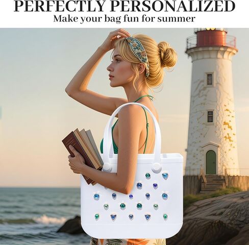 Charms for Bogg Bag, Colourful Jewelry Gems Decoration Charms for Bogg Bag, Bling Bag Accessories Charm Compatible with Simply Southern Beach Bag, Rhinestone Crystal Bag Insert for Women Beach Tote Bags (26 Pcs) in Kuwait