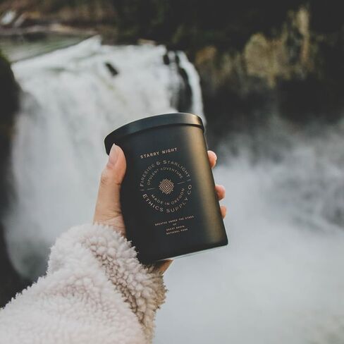 Ethics Supply Co. Moonlight Surnada Candle | 12 oz | Velvety Cypress, Sea Salt, Native Bay Laurel, Coastal Redwood | Infused with Essential Oils & A Premium Grade of Aromatic Oils in Saudi Arabia
