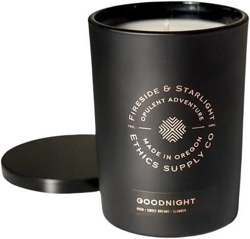 Ethics Supply Co. Moonlight Surnada Candle | 12 oz | Velvety Cypress, Sea Salt, Native Bay Laurel, Coastal Redwood | Infused with Essential Oils & A Premium Grade of Aromatic Oils in Saudi Arabia