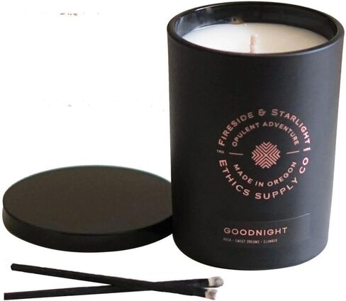 Ethics Supply Co. Moonlight Surnada Candle | 12 oz | Velvety Cypress, Sea Salt, Native Bay Laurel, Coastal Redwood | Infused with Essential Oils & A Premium Grade of Aromatic Oils in Saudi Arabia