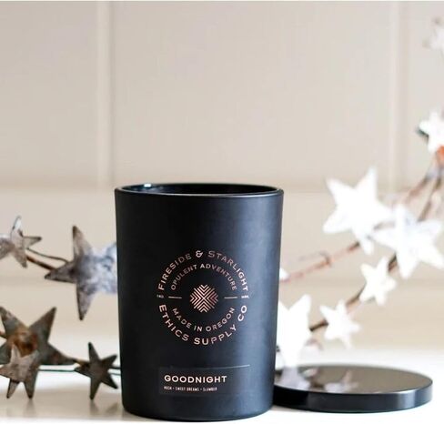 Ethics Supply Co. Moonlight Surnada Candle | 12 oz | Velvety Cypress, Sea Salt, Native Bay Laurel, Coastal Redwood | Infused with Essential Oils & A Premium Grade of Aromatic Oils in Saudi Arabia