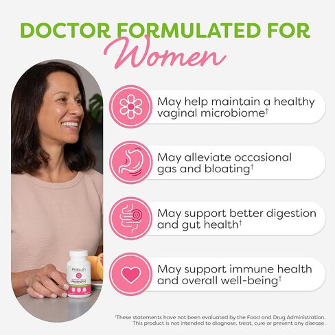 بروبيوتيك للمرأة ، كبسولات مكملات صحية مهبلية وأمعاء ومكملات من المناعة ، 20 مليار وحدة تقليدية ، 12 سلالة بروبيوتيك ، نباتي ، 30 زجاجة. in Kuwait
