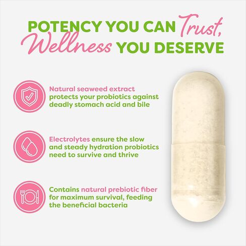 بروبيوتيك للمرأة ، كبسولات مكملات صحية مهبلية وأمعاء ومكملات من المناعة ، 20 مليار وحدة تقليدية ، 12 سلالة بروبيوتيك ، نباتي ، 30 زجاجة. in Kuwait