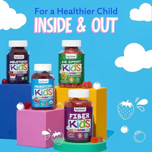 Organic Elderberry Gummies for Kids | Kids Immune Support - Kids Elderberry Gummies with Zinc and Vitamin C - Gluten Free & Vegan Children's Vitamins - 60 Gummies | Sambucus Nigra Supplement in Saudi Arabia