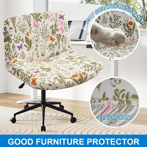 Levoberger archless Criss Cross Office Desk Chair Cover Slippercovers Printed Datile Desk Craf in Kuwait