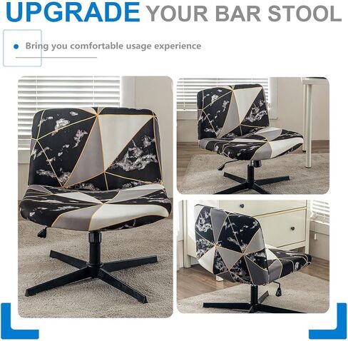 Levoberg Armless Criss Cross Office Desk Chair Cover Slipcovers Printed Vanity Desk Chair Covers Accent Mid Back Wide Swivel Task Chair Protector #1 in Kuwait