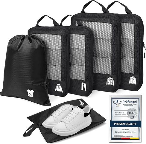 Compression Packing Cubes for Travel, Lightweight 6 Set Bags Cruise Must Haves for Luggage Carry On Suitcase and Clothes Organizer, Durable Vacation Essentials and Accessories Gifts for Women and Men in Saudi Arabia