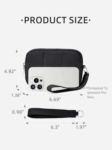 WESTBRONCO Puffer Wristlet Wallets for Women Nylon Wallet with Zipper Quilted Purse for Travel Credit Card Holder Phone in Saudi Arabia