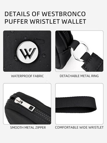 WESTBRONCO Puffer Wristlet Wallets for Women Nylon Wallet with Zipper Quilted Purse for Travel Credit Card Holder Phone in Saudi Arabia