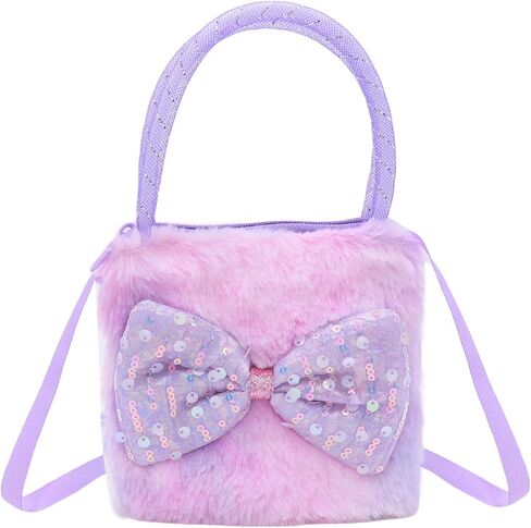 JASASCCEL Girls Kids Fluffy Fuzzy Unicorn Crossbody Purse Cute Animal Rainbow Tie Dye Plush Shoulder Bag Coin Purse in Saudi Arabia