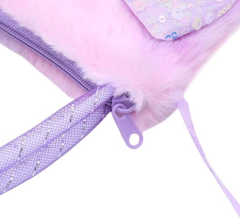 JASASCCEL Girls Kids Fluffy Fuzzy Unicorn Crossbody Purse Cute Animal Rainbow Tie Dye Plush Shoulder Bag Coin Purse in Saudi Arabia