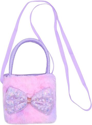 JASASCCEL Girls Kids Fluffy Fuzzy Unicorn Crossbody Purse Cute Animal Rainbow Tie Dye Plush Shoulder Bag Coin Purse in Saudi Arabia