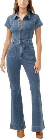 Silver Jeans Co. Womens 70s Flare Leg Denim Jumpsuit in Saudi Arabia