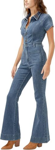 Silver Jeans Co. Womens 70s Flare Leg Denim Jumpsuit in Saudi Arabia