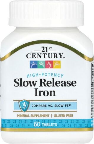 21st Century Slow Release Iron Tablets 60 ea (Pack of 3) - Packaging May Vary in Saudi Arabia