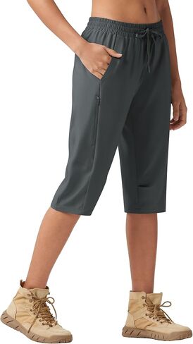 Willit Womens 15" Long Shorts Below Knee Length Capri Hiking Cargo Lightweight Quick Dry Water Resistant Zipper Pocket in Saudi Arabia