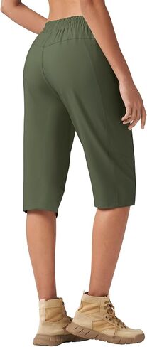 Willit Womens 15" Long Shorts Below Knee Length Capri Hiking Cargo Lightweight Quick Dry Water Resistant Zipper Pocket in Saudi Arabia