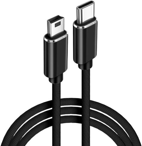 6.6ft USB C to Mini USB Cable, Mini USB to USB C Cable for Camera, GPS, Dash Cam, Game Controller (Black) in Saudi Arabia