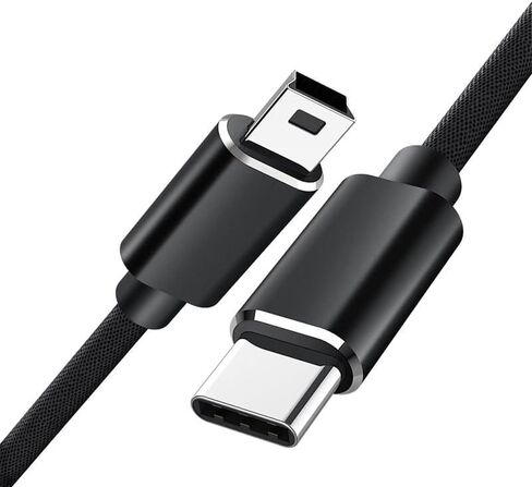 6.6ft USB C to Mini USB Cable, Mini USB to USB C Cable for Camera, GPS, Dash Cam, Game Controller (Black) in Saudi Arabia