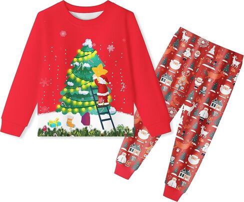 LQSZ Girls Pajamas Kids Toddler Halloween PJS عيد الميلاد ملابس النوم للأطفال بحجم 2-12 سنة in Saudi Arabia